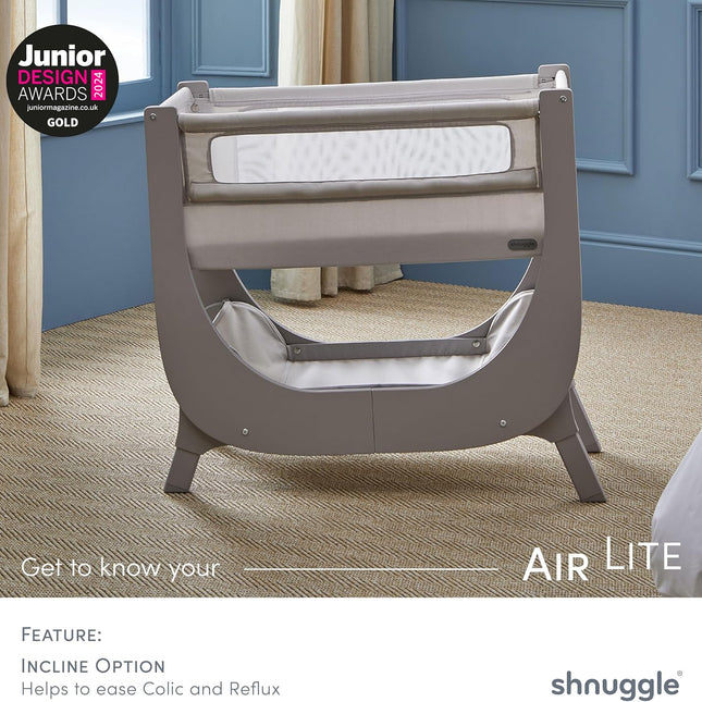 Shnuggle Air Lite Infant Bedside Bassinet: 1 Mattress + 1 Waterproof + 2 White Sheets