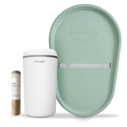 Shnuggle Changing Essentials Kit: Shnuggle Changing Mat + Diaper Pail + Liners