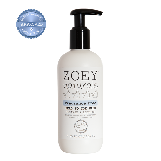 Zoey Naturals Fragrance Free Head To Toe Wash for Babies and Kids