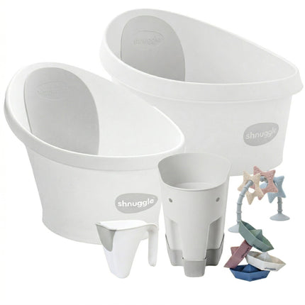 Shnuggle Splash & Grow Bundle: Baby & Toddler Bath Bundle + Accessories - 6-Piece Set