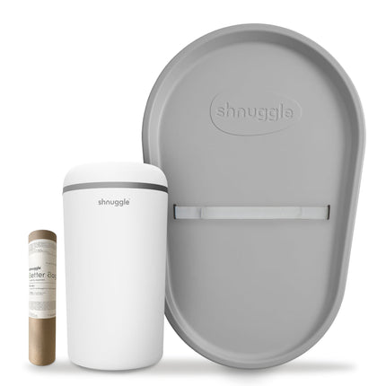 Shnuggle Changing Essentials Kit: Shnuggle Changing Mat + Diaper Pail + Liners