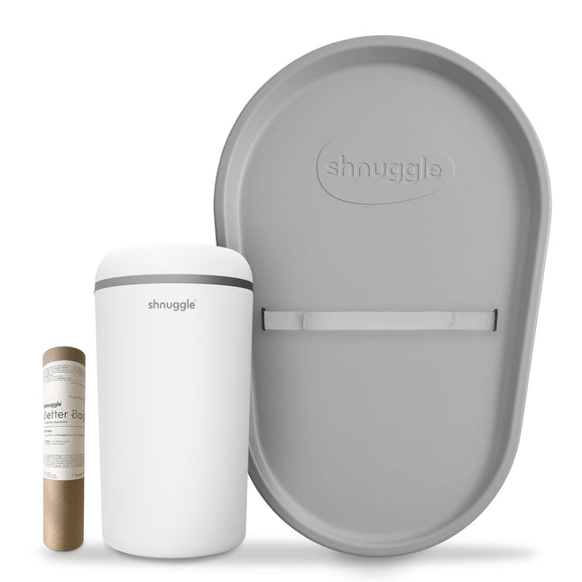 Shnuggle Changing Essentials Kit: Shnuggle Changing Mat + Diaper Pail + Liners