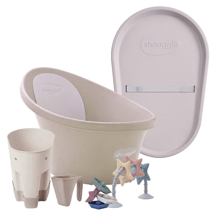 Shnuggle Bath & Change Bundle: Baby Bath & Changing Bundle + Accessories - 6-Piece Set