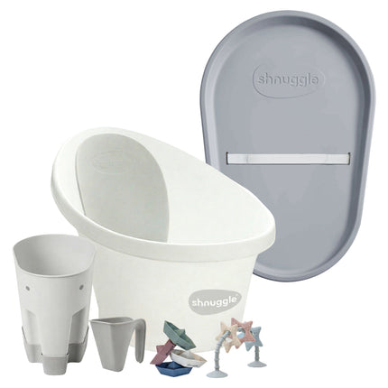 Shnuggle Bath & Change Bundle: Baby Bath & Changing Bundle + Accessories - 6-Piece Set