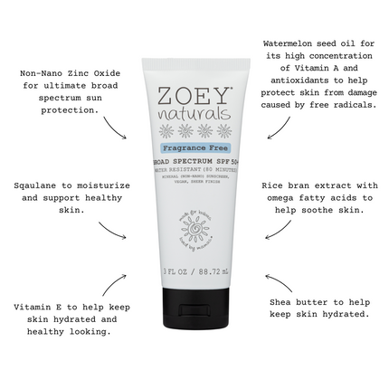 Zoey Naturals Zoey Naturals SPF 50+ Sheer Finish Mineral Sunscreen for Kids 3 oz