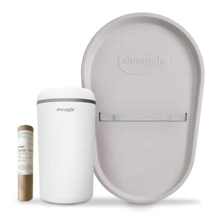 Shnuggle Changing Essentials Kit: Shnuggle Changing Mat + Diaper Pail + Liners