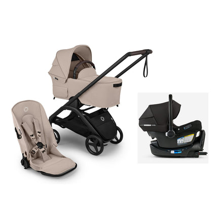 Bugaboo Dragonfly Plus Seat/Bassinet + Turtle Air Shield Complete Travel System stroller and car seat travel system