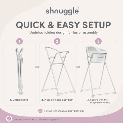 Shnuggle folding bath stand setup