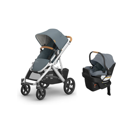 UPPAbaby Vista V3 Twin + RumbleSeat V3 + 2 Aria V2 Travel System stroller and car seat
